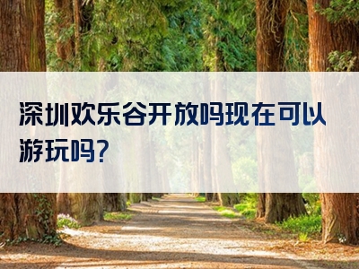 深圳欢乐谷开放吗现在可以游玩吗？