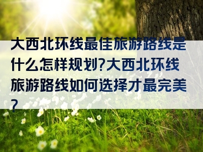 大西北环线最佳旅游路线是什么怎样规划？大西北环线旅游路线如何选择才最完美？
