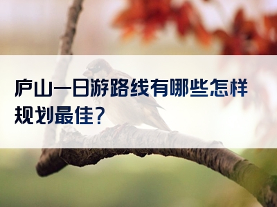 庐山一日游路线有哪些怎样规划最佳？
