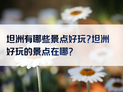 坦洲有哪些景点好玩？坦洲好玩的景点在哪？