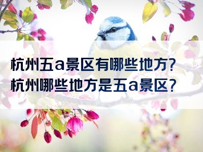 杭州五a景区有哪些地方？杭州哪些地方是五a景区？
