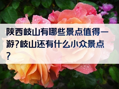 陕西岐山有哪些景点值得一游？岐山还有什么小众景点？