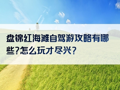 盘锦红海滩自驾游攻略有哪些？怎么玩才尽兴？