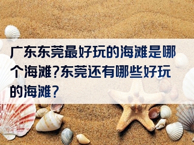 广东东莞最好玩的海滩是哪个海滩？东莞还有哪些好玩的海滩？