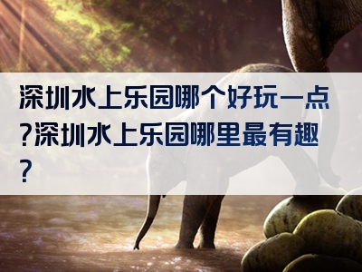 深圳水上乐园哪个好玩一点？深圳水上乐园哪里最有趣？