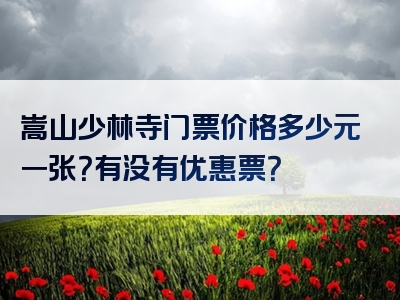 嵩山少林寺门票价格多少元一张？有没有优惠票？