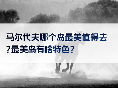 马尔代夫哪个岛最美值得去？最美岛有啥特色？