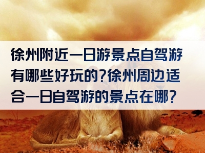 徐州附近一日游景点自驾游有哪些好玩的？徐州周边适合一日自驾游的景点在哪？