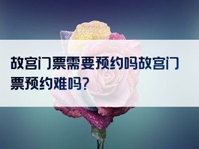 故宫门票需要预约吗故宫门票预约难吗？