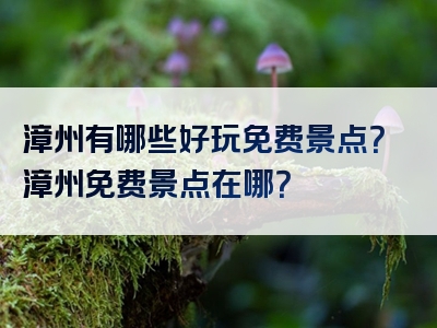 漳州有哪些好玩免费景点？漳州免费景点在哪？