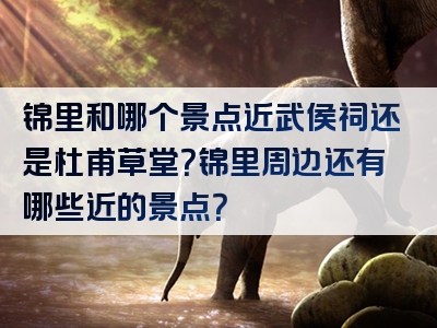 锦里和哪个景点近武侯祠还是杜甫草堂？锦里周边还有哪些近的景点？