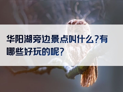 华阳湖旁边景点叫什么？有哪些好玩的呢？