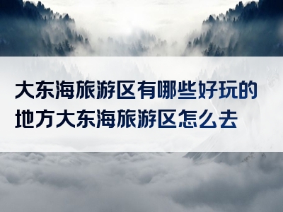 大东海旅游区有哪些好玩的地方大东海旅游区怎么去
