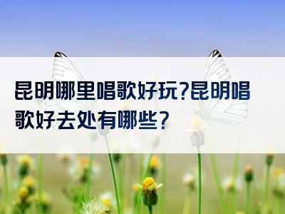 昆明哪里唱歌好玩？昆明唱歌好去处有哪些？