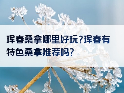 珲春桑拿哪里好玩？珲春有特色桑拿推荐吗？