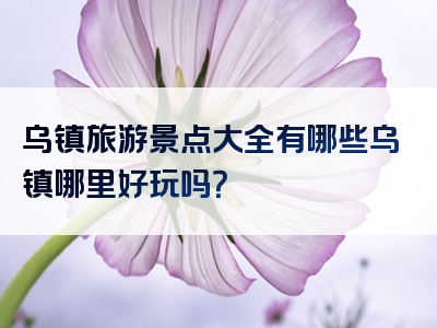 乌镇旅游景点大全有哪些乌镇哪里好玩吗？