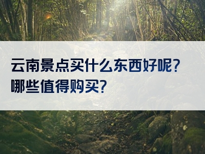 云南景点买什么东西好呢？哪些值得购买？