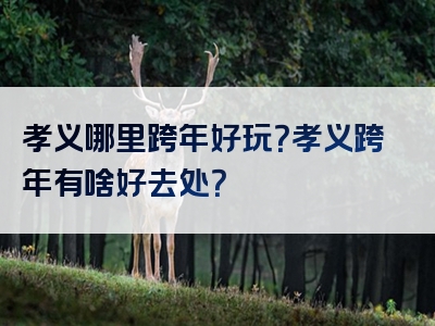 孝义哪里跨年好玩？孝义跨年有啥好去处？