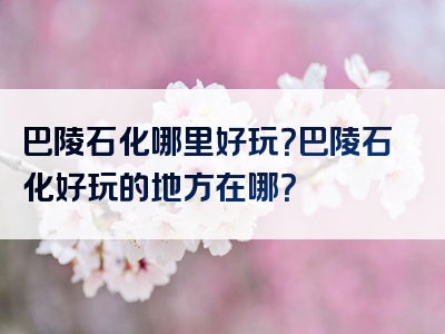 巴陵石化哪里好玩？巴陵石化好玩的地方在哪？