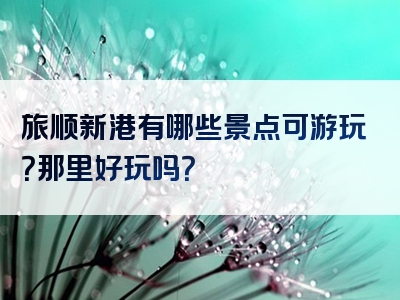 旅顺新港有哪些景点可游玩？那里好玩吗？