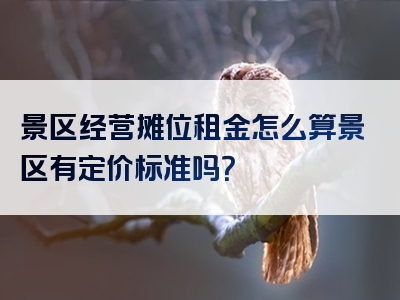 景区经营摊位租金怎么算景区有定价标准吗？