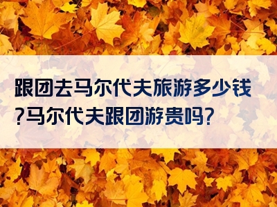 跟团去马尔代夫旅游多少钱？马尔代夫跟团游贵吗？