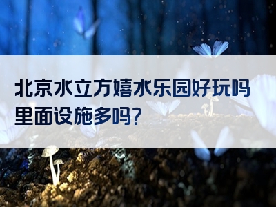 北京水立方嬉水乐园好玩吗里面设施多吗？