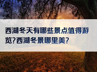 西湖冬天有哪些景点值得游览？西湖冬景哪里美？