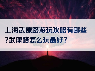 上海武康路游玩攻略有哪些？武康路怎么玩最好？