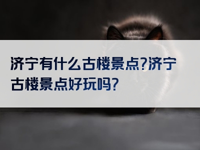 济宁有什么古楼景点？济宁古楼景点好玩吗？