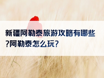 新疆阿勒泰旅游攻略有哪些？阿勒泰怎么玩？