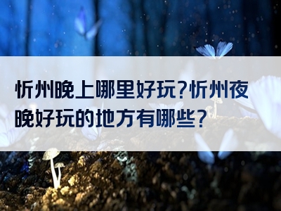 忻州晚上哪里好玩？忻州夜晚好玩的地方有哪些？