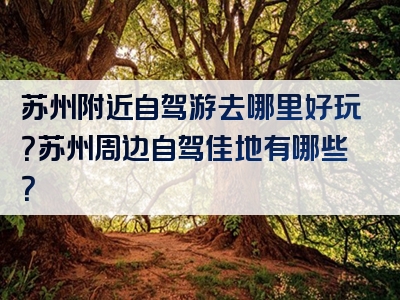 苏州附近自驾游去哪里好玩？苏州周边自驾佳地有哪些？