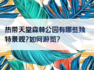 热带天堂森林公园有哪些独特景观？如何游览？