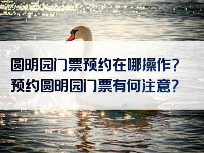 圆明园门票预约在哪操作？预约圆明园门票有何注意？