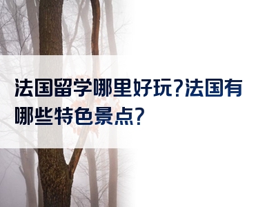 法国留学哪里好玩？法国有哪些特色景点？