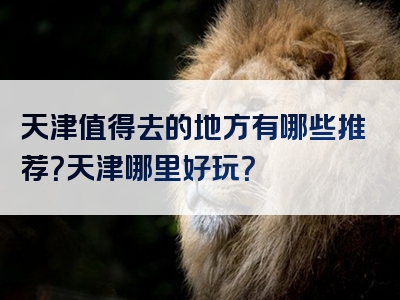 天津值得去的地方有哪些推荐？天津哪里好玩？