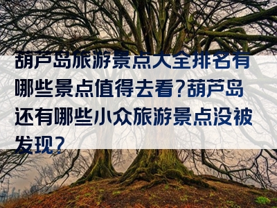 葫芦岛旅游景点大全排名有哪些景点值得去看？葫芦岛还有哪些小众旅游景点没被发现？