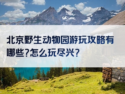 北京野生动物园游玩攻略有哪些？怎么玩尽兴？
