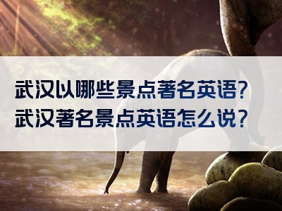 武汉以哪些景点著名英语？武汉著名景点英语怎么说？