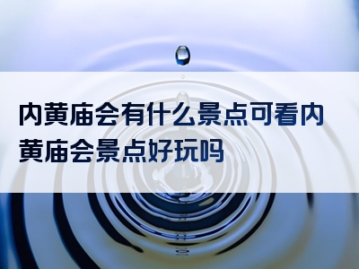 内黄庙会有什么景点可看内黄庙会景点好玩吗