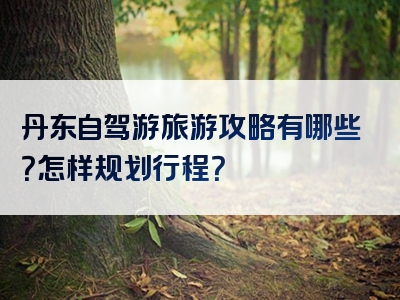 丹东自驾游旅游攻略有哪些？怎样规划行程？