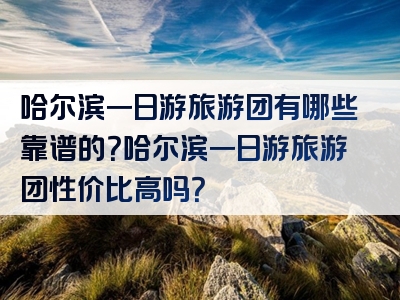 哈尔滨一日游旅游团有哪些靠谱的？哈尔滨一日游旅游团性价比高吗？