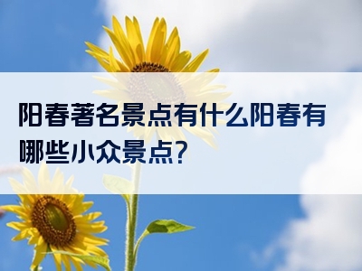 阳春著名景点有什么阳春有哪些小众景点？