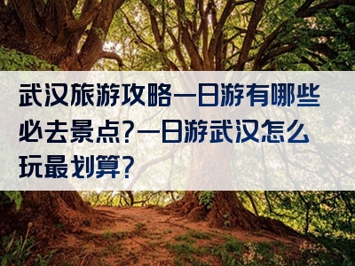 武汉旅游攻略一日游有哪些必去景点？一日游武汉怎么玩最划算？