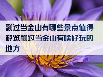 翻过当金山有哪些景点值得游览翻过当金山有啥好玩的地方