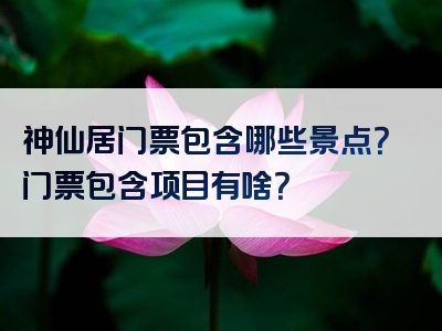 神仙居门票包含哪些景点？门票包含项目有啥？