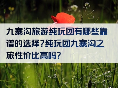 九寨沟旅游纯玩团有哪些靠谱的选择？纯玩团九寨沟之旅性价比高吗？
