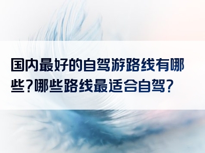 国内最好的自驾游路线有哪些？哪些路线最适合自驾？
