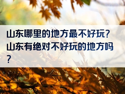 山东哪里的地方最不好玩？山东有绝对不好玩的地方吗？